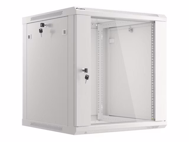 RACKSKÅP 19" VÄGGMONTERAT 12U/600X600 (FLAT PACK) V2 GRÅ LANBERG