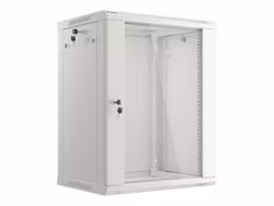 RACKSKÅP 19" VÄGGMONTERAT 15U/600X450 (FLAT PACK) MED GLASDÖRR GRÅ LANBERG V2