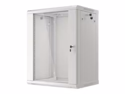 RACKSKÅP 19" VÄGGMONTERAT 15U/600X450 (FLAT PACK) MED GLASDÖRR GRÅ LANBERG V2