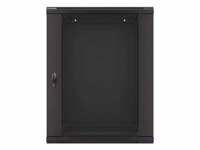 RACKSKÅP 19" VÄGGMONTERAT 15U/600X450 (FLAT PACK) MED GLASDÖRR SVART LANBERG V2