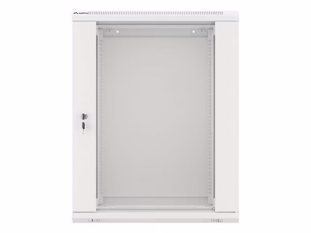 RACKSKÅP 19" VÄGGMONTERAT 15U/600X450 (FLAT PACK) MED GLASDÖRR GRÅ LANBERG V2