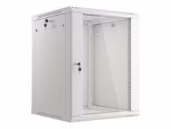 RACKSKÅP 19" VÄGGMONTERAT 15U/600X600 (FLAT PACK) MED GLASDÖRR GRÅ LANBERG V2