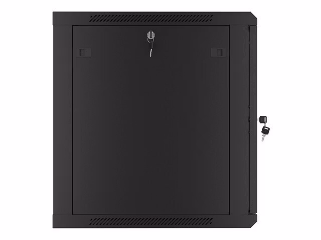RACKSKÅP 19" VÄGGMONTERAT 12U/600X600 (FLAT PACK) MED GLASDÖRR SVART LANBERG V2