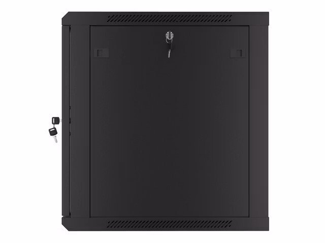 RACKSKÅP 19" VÄGGMONTERAT 12U/600X600 (FLAT PACK) MED GLASDÖRR SVART LANBERG V2