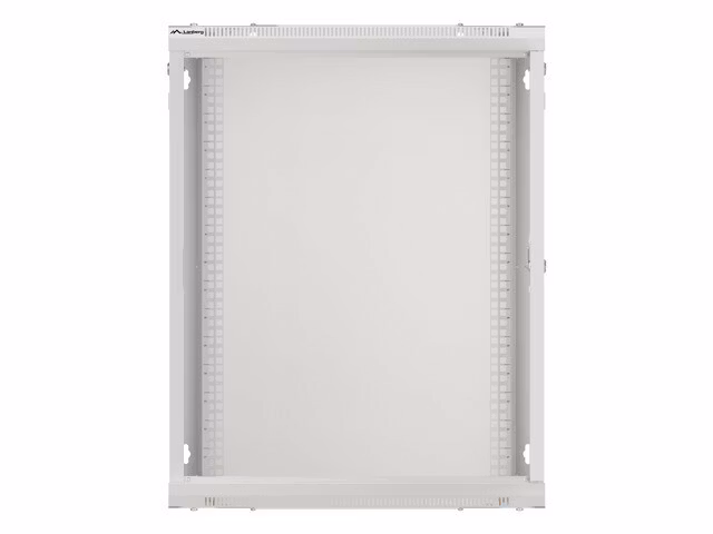 RACKSKÅP 19" VÄGGMONTERAT 15U/600X450 (FLAT PACK) MED GLASDÖRR GRÅ LANBERG V2