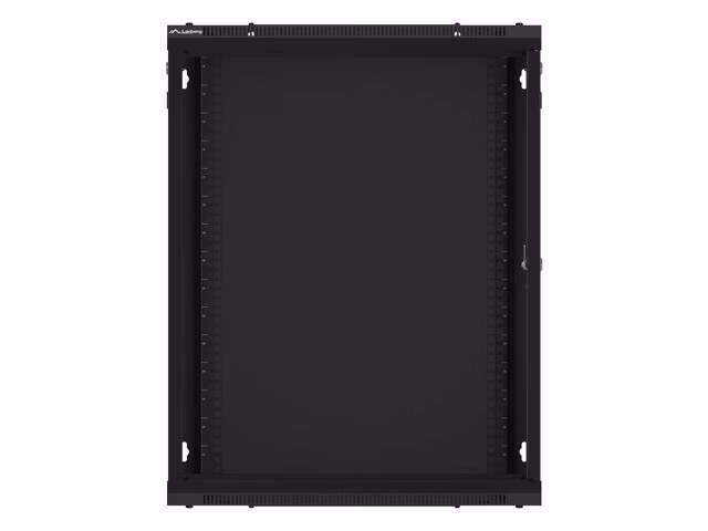 RACKSKÅP 19" VÄGGMONTERAT 15U/600X600 (FLAT PACK) MED GLASDÖRR SVART LANBERG V2
