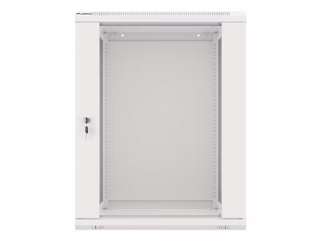 RACKSKÅP 19" VÄGGMONTERAT 15U/600X600 (FLAT PACK) MED GLASDÖRR GRÅ LANBERG V2