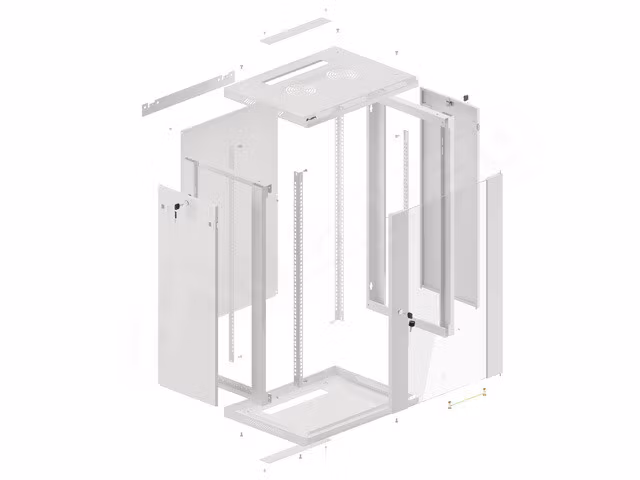 RACKSKÅP 19" VÄGGMONTERAT 18U/600X450 (FLAT PACK) GRÅ LANBERG V2