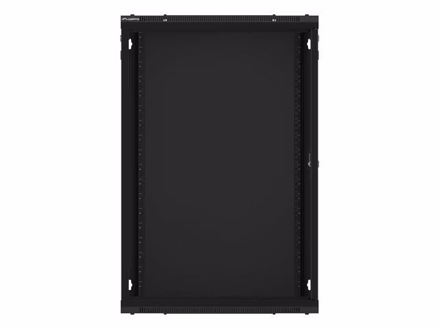 RACKSKÅP 19" VÄGGMONTERAT 18U/600X600 (FLAT PACK) MED GLASDÖRR SVART LANBERG V2