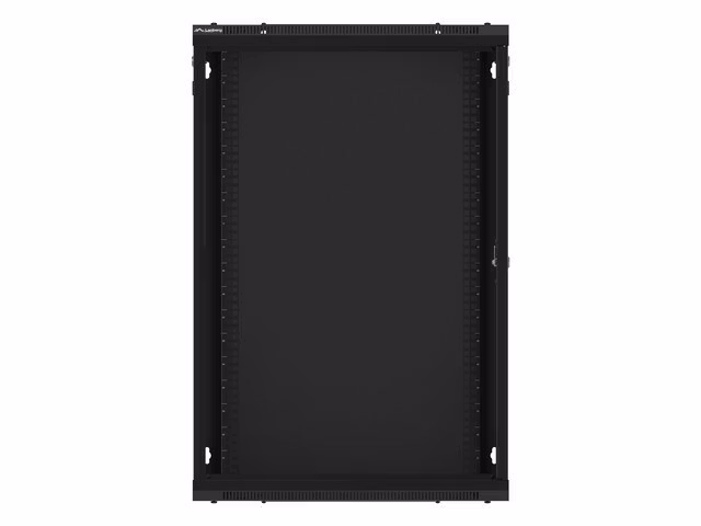 RACKSKÅP 19" VÄGGMONTERAT 18U/600X450 (FLAT PACK) MED GLASDÖRR SVART LANBERG V2
