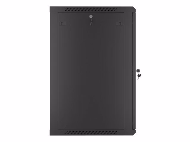 RACKSKÅP 19" VÄGGMONTERAT 18U/600X600 (FLAT PACK) MED GLASDÖRR SVART LANBERG V2
