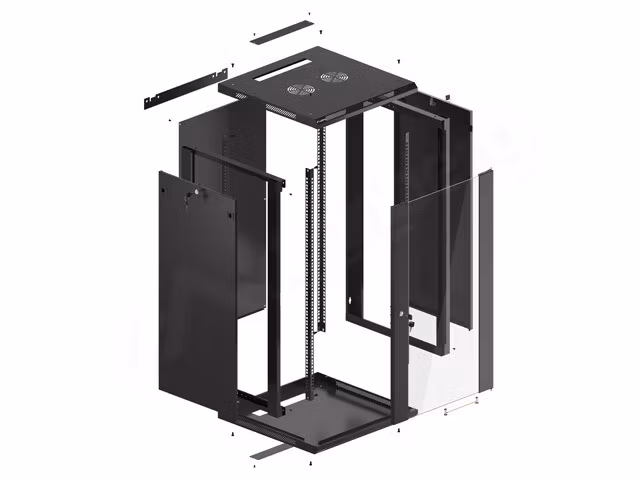 RACKSKÅP 19" VÄGGMONTERAT 22U/600X600 (FLAT PACK) SVART LANBERG V2