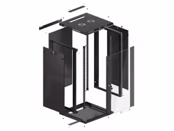 RACKSKÅP 19" VÄGGMONTERAT 22U/600X600 (FLAT PACK) SVART LANBERG V2