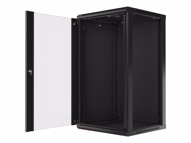 RACKSKÅP 19" VÄGGMONTERAT 22U/600X600 (FLAT PACK) SVART LANBERG V2