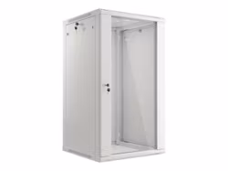 RACKSKÅP 19" VÄGGMONTERAT 22U/600X600 (FLAT PACK) MED GLASDÖRR GRÅ LANBERG V2