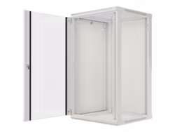 RACKSKÅP 19" VÄGGMONTERAT 22U/600X600 (FLAT PACK) MED GLASDÖRR GRÅ LANBERG V2