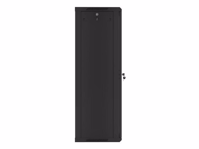 RACKSKÅP 19" VÄGGMONTERAT 27U/600X450 (FLAT PACK) MED GLASDÖRR SVART LANBERG V2