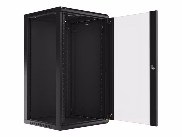 RACKSKÅP 19" VÄGGMONTERAT 22U/600X600 (FLAT PACK) SVART LANBERG V2