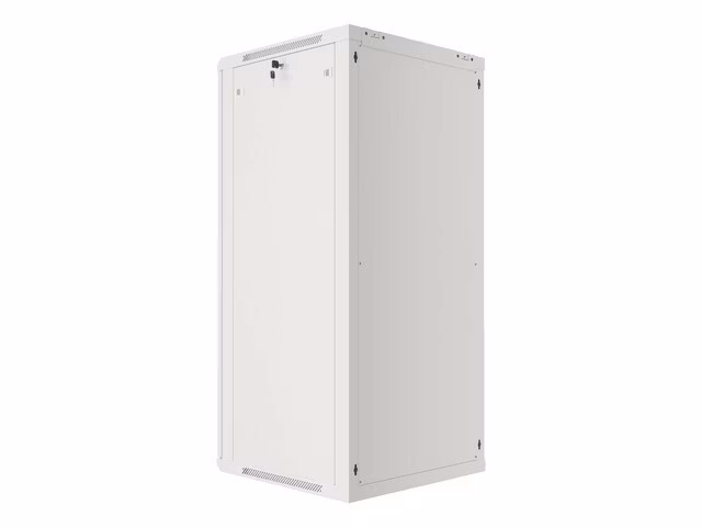 RACKSKÅP 19" VÄGGMONTERAT 27U/600X600 (FLAT PACK) MED GLASDÖRR GRÅ LANBERG V2