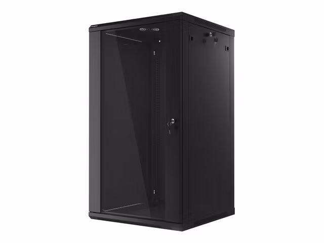 RACKSKÅP 19" VÄGGMONTERAT 22U/600X600 (FLAT PACK) SVART LANBERG V2