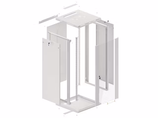 RACKSKÅP 19" VÄGGMONTERAT 27U/600X600 (FLAT PACK) MED GLASDÖRR GRÅ LANBERG V2