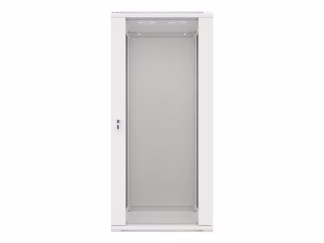 RACKSKÅP 19" VÄGGMONTERAT 27U/600X600 (FLAT PACK) MED GLASDÖRR GRÅ LANBERG V2