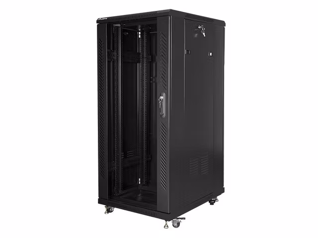 RACKSKÅP 19" FRISTÅENDE 27U/600X800 (FLAT PACK) SVART LANBERG