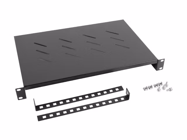 19" FAST HYLLPLAN 1U/483X300MM MAX LASTKAPACITET UPP TILL 25KG SVART LANBERG