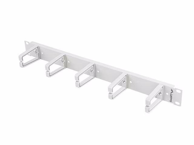 19" KABELHANTERINGSPANEL MED 5 PLASTHÅLLARE 1U TYP B GRÅ LANBERG