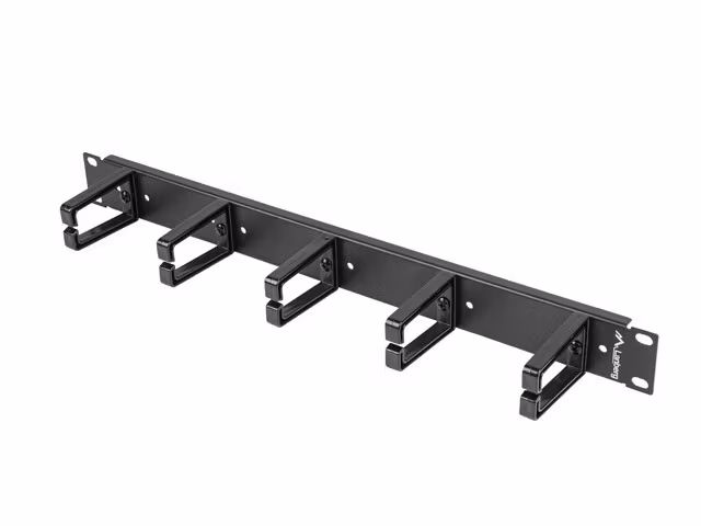 19" KABELHANTERINGSPANEL MED 5 PLASTHÅLLARE 1U TYP B SVART LANBERG