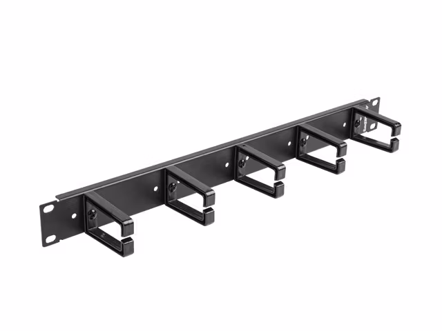 19" KABELHANTERINGSPANEL MED 5 PLASTHÅLLARE 1U TYP B SVART LANBERG