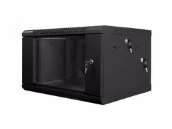 RACKSKÅP 19" VÄGGMONTERAT MED DUBBLA SEKTIONER 6U/600X600 (FLAT PACK) SVART LANBERG