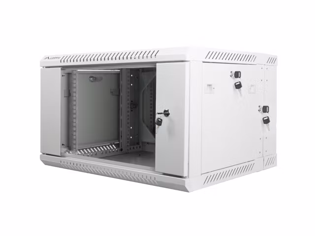 RACKSKÅP 19" VÄGGMONTERAT MED DUBBLA SEKTIONER 6U/600X600 (FLAT PACK) GRÅ LANBERG
