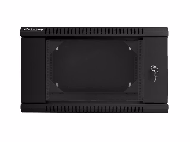 RACKSKÅP 19" VÄGGMONTERAT MED DUBBLA SEKTIONER 6U/600X600 (FLAT PACK) SVART LANBERG