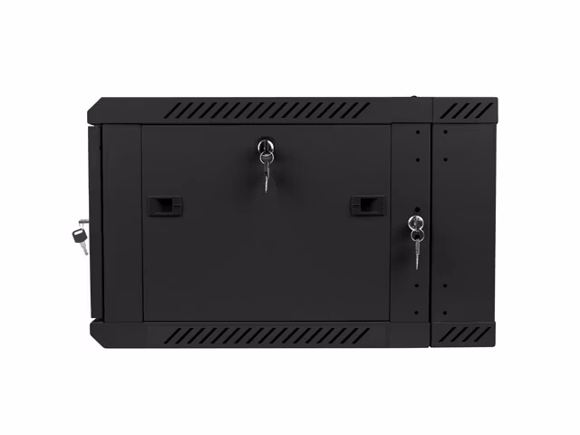 RACKSKÅP 19" VÄGGMONTERAT MED DUBBLA SEKTIONER 6U/600X600 (FLAT PACK) SVART LANBERG