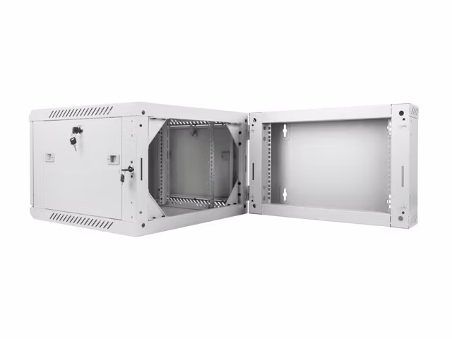 RACKSKÅP 19" VÄGGMONTERAT MED DUBBLA SEKTIONER 6U/600X600 (FLAT PACK) GRÅ LANBERG