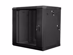 RACKSKÅP 19" DUBBEL SEKTION VÄGGMONTERAT 12U/600X600 (FLAT PACK) SVART LANBERG