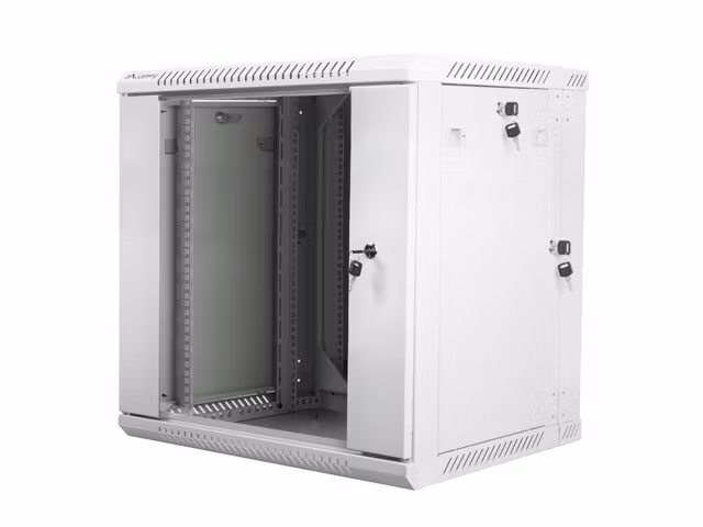 RACKSKÅP 19" DUBBEL SEKTION VÄGGMONTERAT 12U/600X600 (FLAT PACK) GRÅ LANBERG