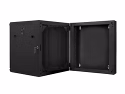 RACKSKÅP 19" DUBBEL SEKTION VÄGGMONTERAT 12U/600X600 (FLAT PACK) SVART LANBERG