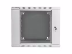 RACKSKÅP 19" VÄGGMONTERAT MED DUBBLA SEKTIONER 9U/600X600 (FLAT PACK) GRÅ LANBERG