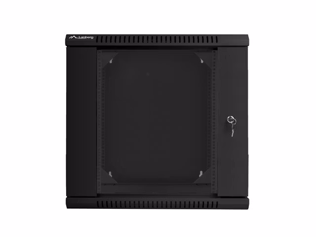 RACKSKÅP 19" DUBBEL SEKTION VÄGGMONTERAT 12U/600X600 (FLAT PACK) SVART LANBERG