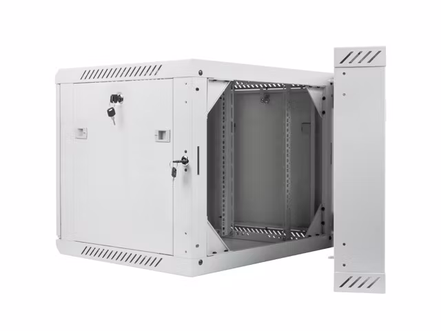 RACKSKÅP 19" VÄGGMONTERAT MED DUBBLA SEKTIONER 9U/600X600 (FLAT PACK) GRÅ LANBERG