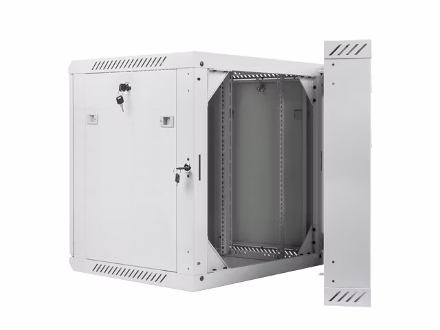 RACKSKÅP 19" DUBBEL SEKTION VÄGGMONTERAT 12U/600X600 (FLAT PACK) GRÅ LANBERG
