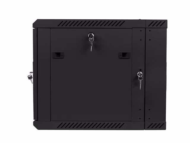 RACKSKÅP 19" VÄGGMONTERAT MED DUBBLA SEKTIONER 9U/600X600 (FLAT PACK) SVART LANBERG
