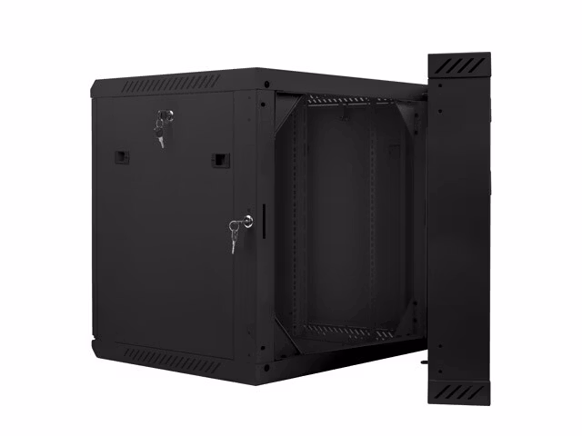 RACKSKÅP 19" DUBBEL SEKTION VÄGGMONTERAT 12U/600X600 (FLAT PACK) SVART LANBERG