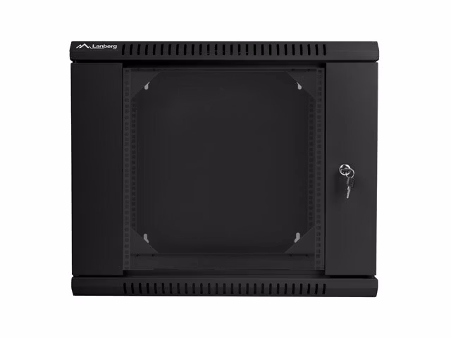 RACKSKÅP 19" VÄGGMONTERAT MED DUBBLA SEKTIONER 9U/600X600 (FLAT PACK) SVART LANBERG