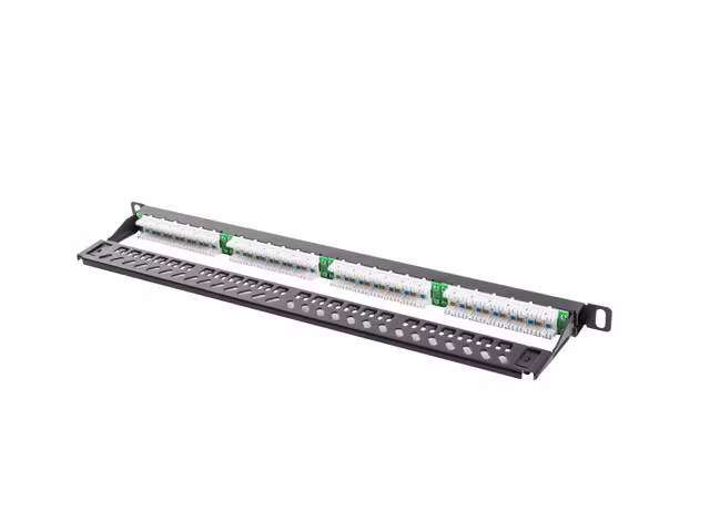 PATCHPANEL 24 PORT 0,5U 19" CAT.5E UTP SVART LANBERG