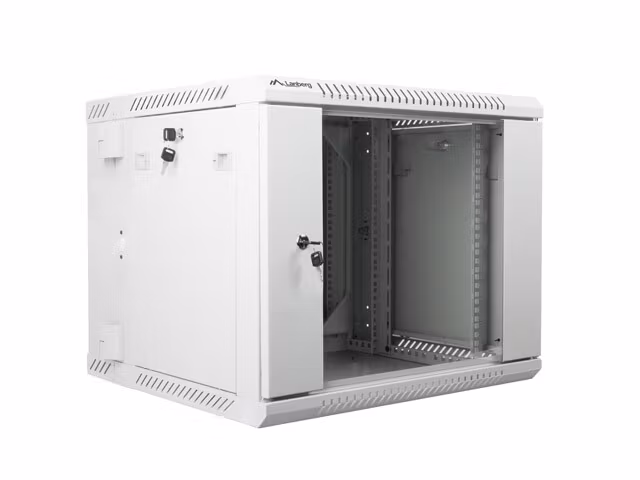 RACKSKÅP 19" VÄGGMONTERAT MED DUBBLA SEKTIONER 9U/600X600 (FLAT PACK) GRÅ LANBERG