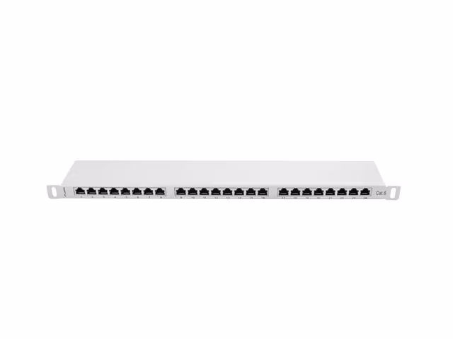 PATCHPANEL 24 PORT 0,5U 19" CAT.6 FTP SKÄRMAD GRÅ LANBERG