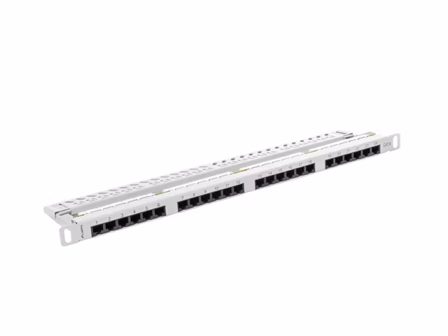 PATCHPANEL 24 PORT 0,5U 19" CAT.6 UTP GRÅ LANBERG